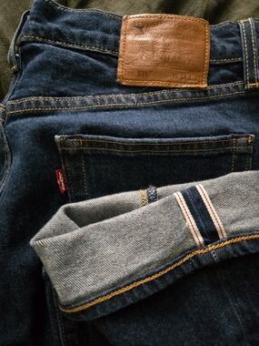 Levi's Premium 511 Selvedge Jeans 34x32 Getting Started Dark Wash